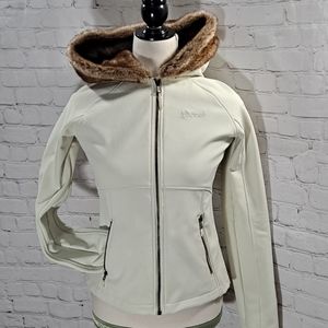 Marmot Cream Davos Faux Fur Hooded Soft Shell